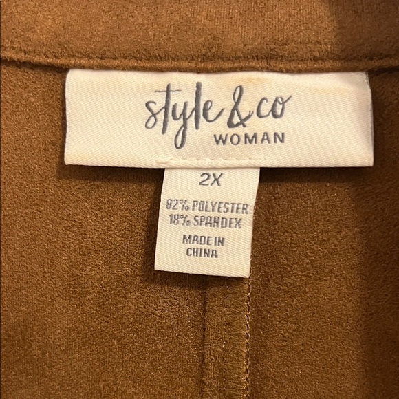 Style & Co. Tan Leather Jacket - Picture 2 of 2